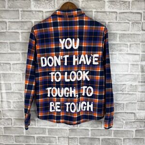 Cakeworthy Star Wars Ahsoka Tano Flannel Shirt Mens SmalL Purple Orange Plaid